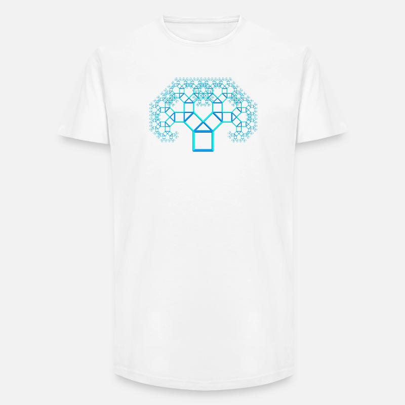 pythagoras tree - Long Fit Männer T-Shirt - Weiß