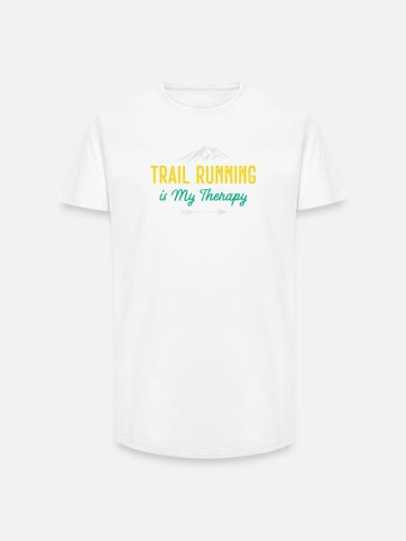 Trail Running is My Therapy - Long Fit Men's T-Shirt - white