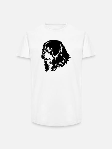 Tibetan Dog Head - Long Fit Men's T-Shirt - white