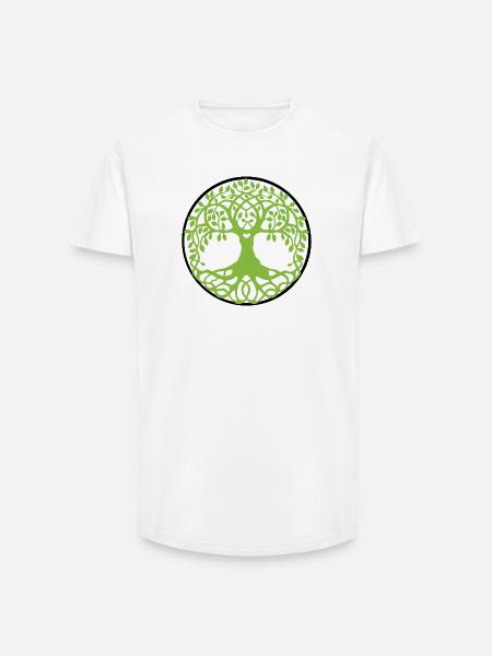 Mandala Tree of Life - Long Fit Men's T-Shirt - white
