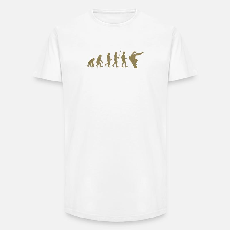 Snowboarder Evolution Gift Idea - Long Fit Men's T-Shirt - white