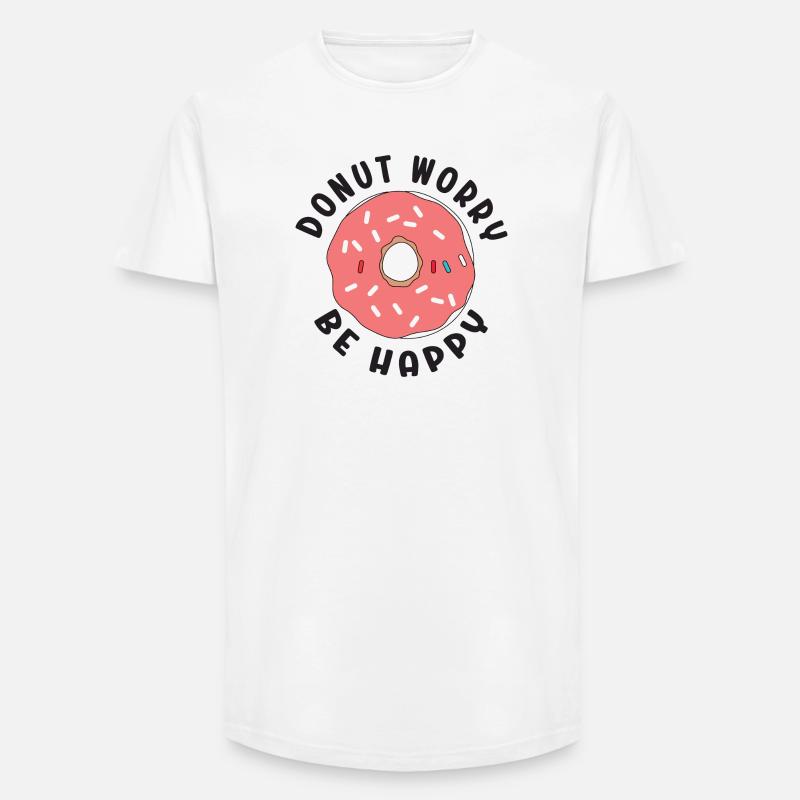 Donut Sorge Sei glücklich - Long Fit Männer T-Shirt - Weiß