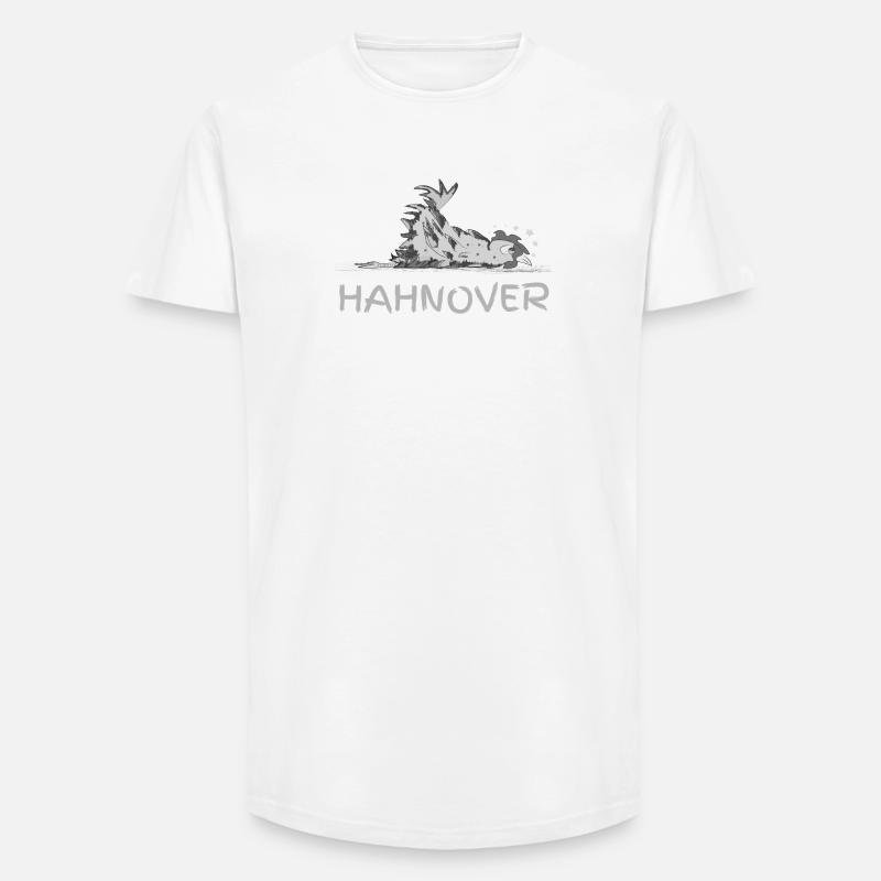 Hahnover - zerrupfter Hahn, grau - Long Fit Männer T-Shirt - Weiß
