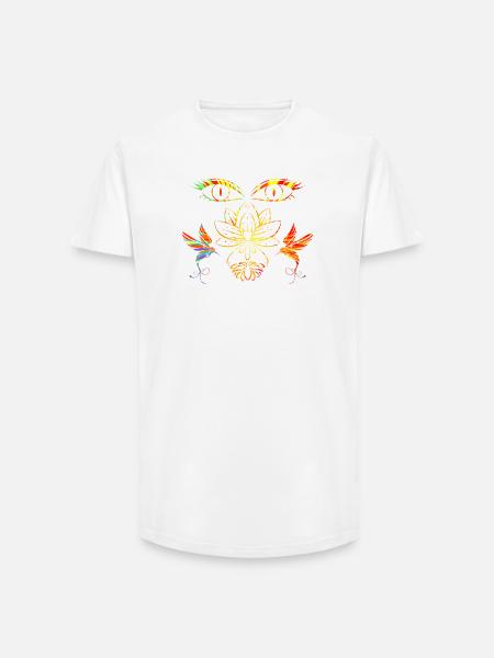 Zen face - Long Fit Men's T-Shirt - white