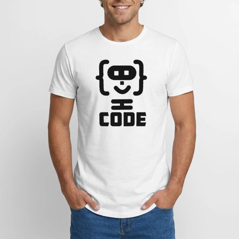 Hacker programmer code logo with text CODE Long Fit Men's T-Shirt