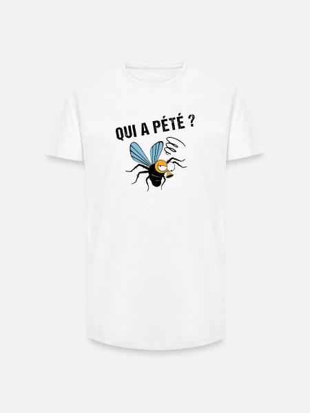 Qui a pété ? - T-shirt coupe longue homme - blanc