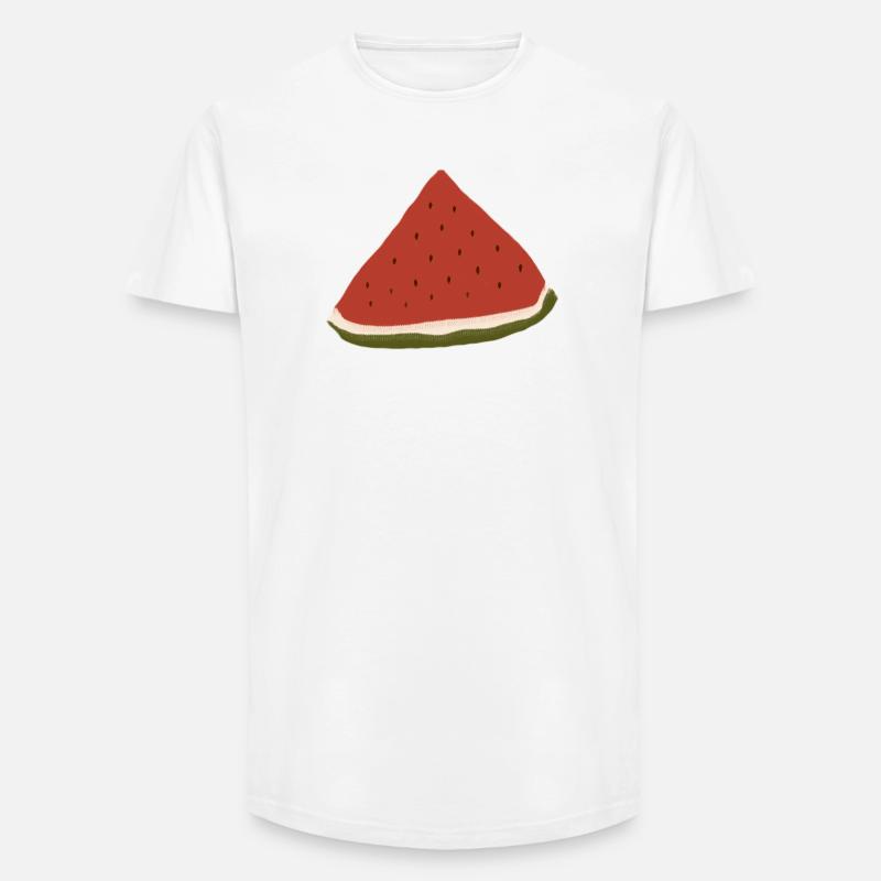 Pastèque, Pastèque, Melon - T-shirt coupe longue homme - blanc