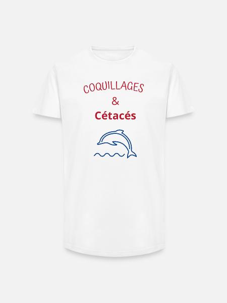 Coquillages et cétacés - T-shirt coupe longue homme - blanc