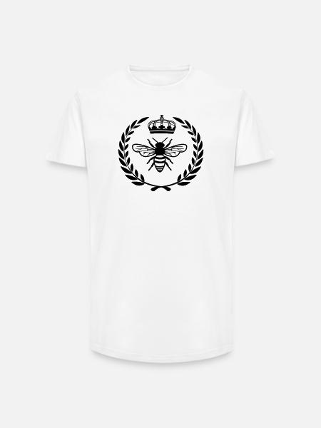 With queen in laurel wreath - Long Fit Men's T-Shirt - white
