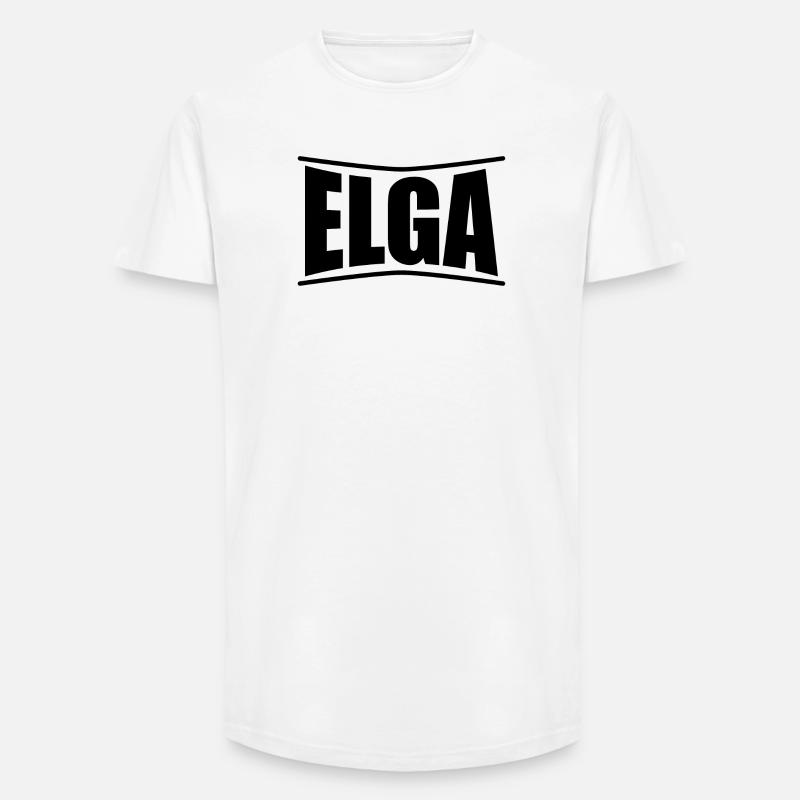 Elga T-Shirt Geschenkidee - Long Fit Männer T-Shirt - Weiß