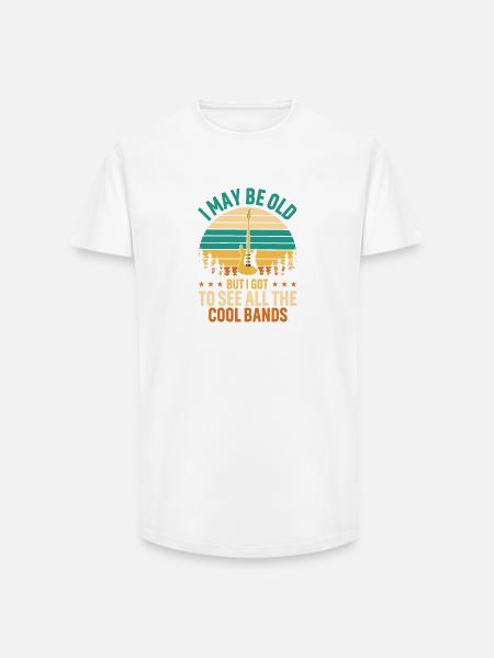 Guitar and Nature Sunset Vibe - Long Fit Men's T-Shirt - white