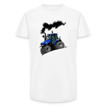 BlueTractor TM120 - T-shirt coupe longue homme - blanc - Devant - AI Model Male 185 light (185cm)