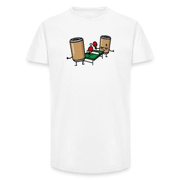 Drôle beer pong tennis de table canette de ping-pong - T-shirt coupe longue homme - blanc - Devant - AI Model Male 185 light (185cm)