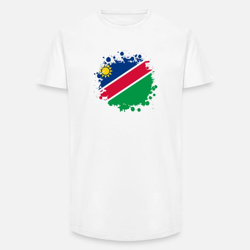 Namibia Flaggen Klecks Design - Long Fit Männer T-Shirt - Weiß