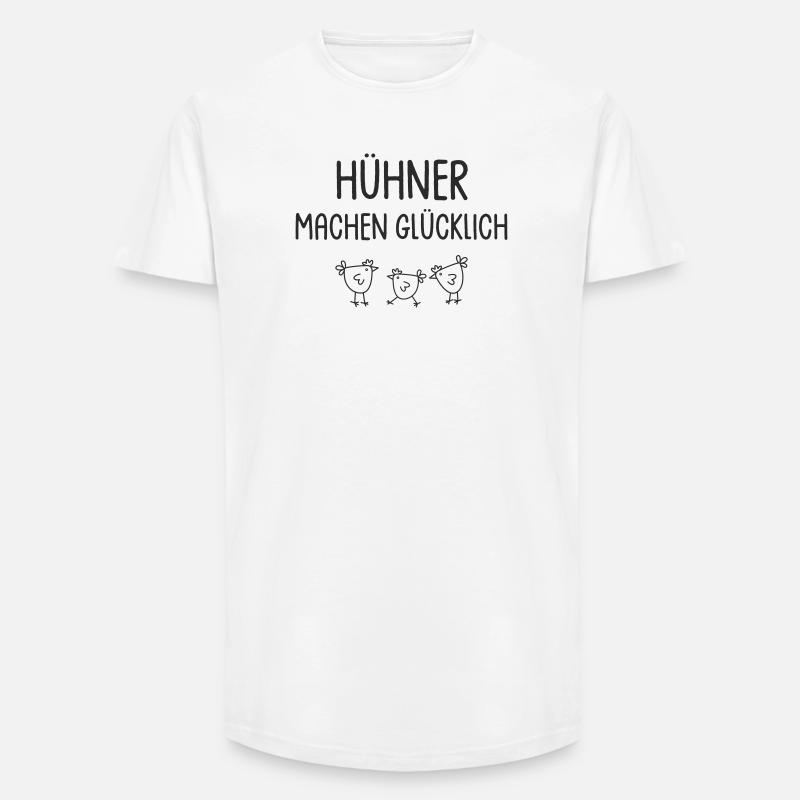 Hühner machen glücklich - Long Fit Männer T-Shirt - Weiß