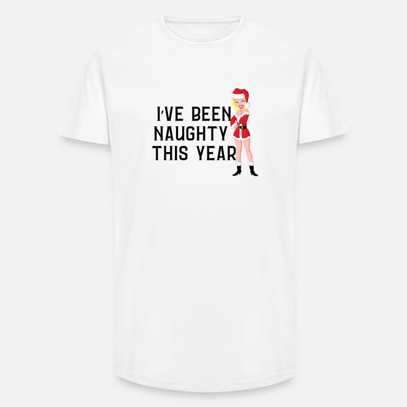 Frecher Weihnachtspullover - Long Fit Männer T-Shirt - Weiß