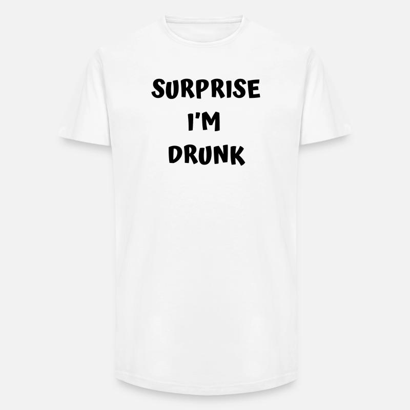 Texte drôle d’ivrogne - T-shirt coupe longue homme - blanc