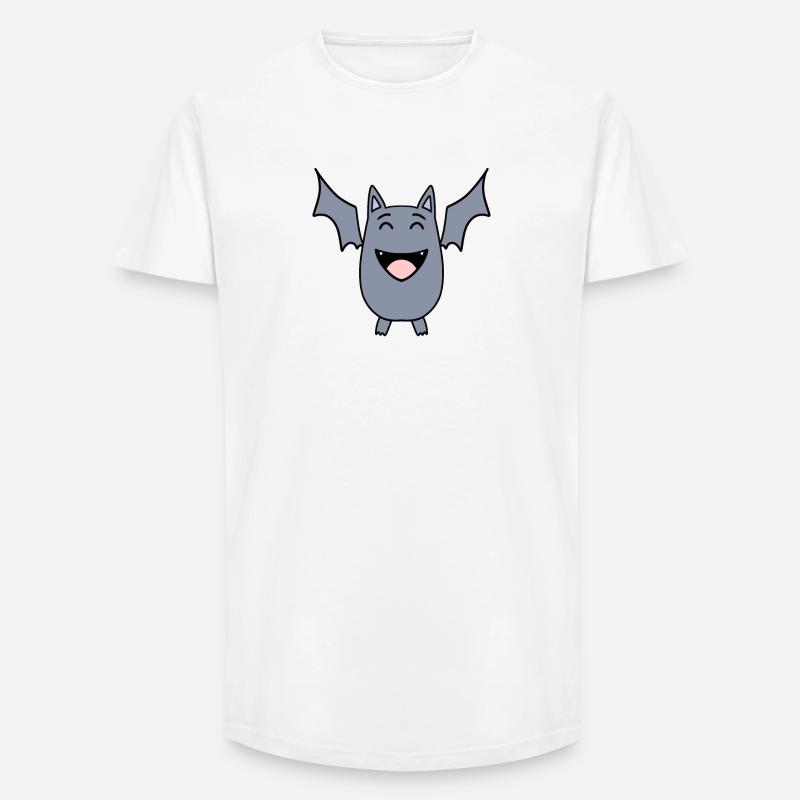 Fledermaus - Long Fit Männer T-Shirt - Weiß