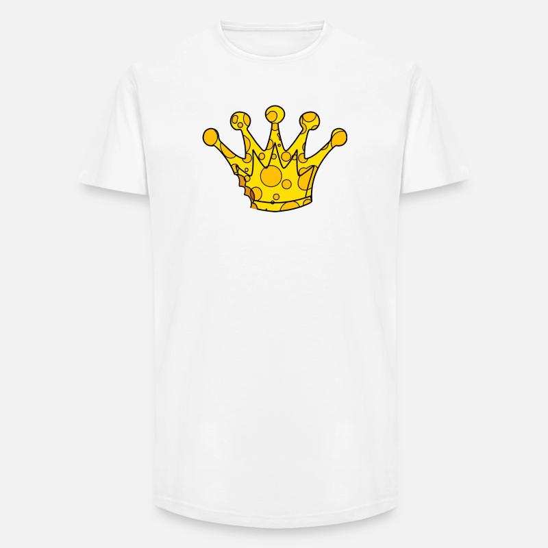 Krone Symbol Käse - Long Fit Männer T-Shirt - Weiß