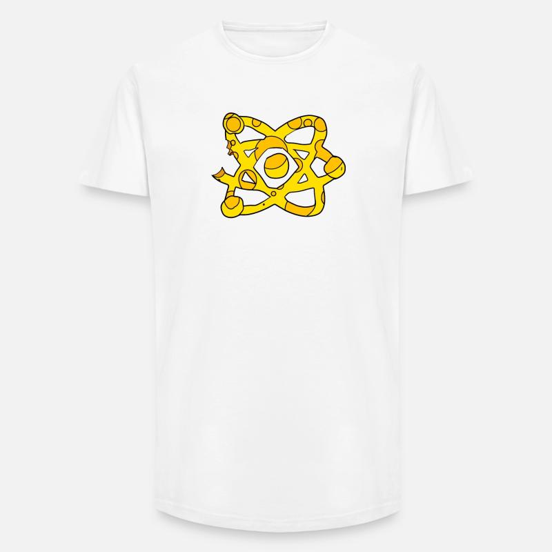 Atom Käse Symbol Wissenschaft Wissenschaftlich - Long Fit Männer T-Shirt - Weiß