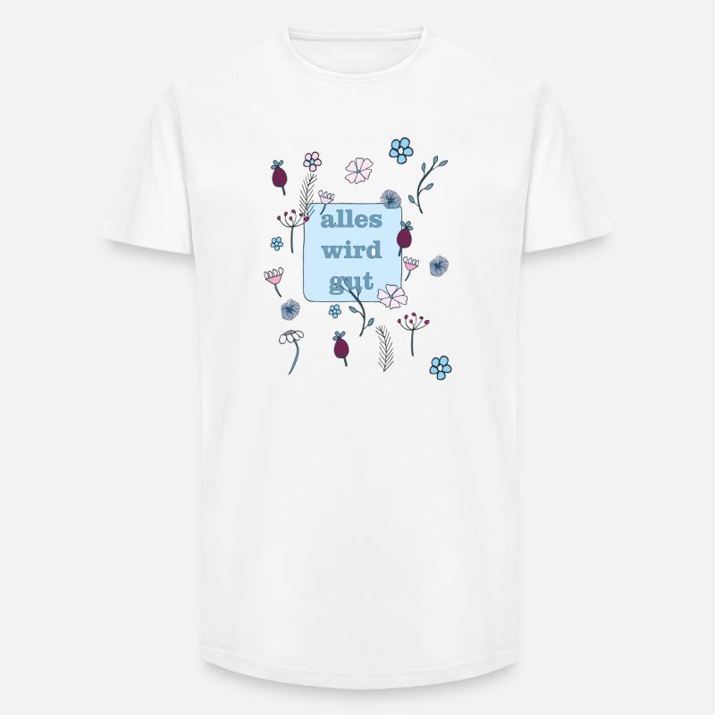 everything will be good in blue - Long Fit Men's T-Shirt - white