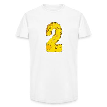 Number 2 Digit Cheese - Long Fit Men's T-Shirt - white - Front - AI Model Male 185 light (185cm)
