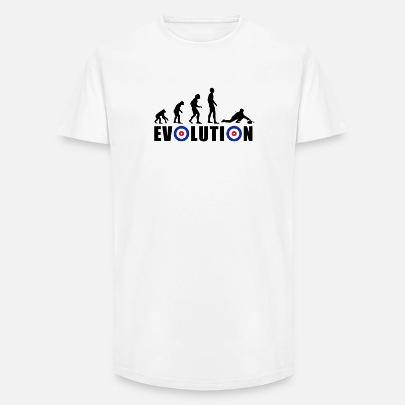 EVOLUTION CURLING Curling Gift Winter - Long Fit Men's T-Shirt - white