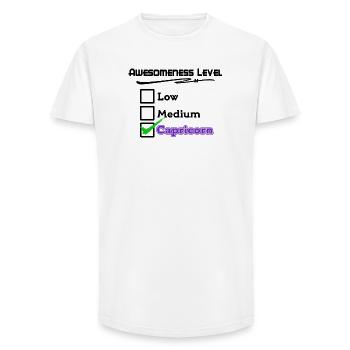 Horoscope Signe du zodiaque Capricorne Cool Statement - T-shirt coupe longue homme - blanc - Devant - AI Model Male 185 light (185cm)