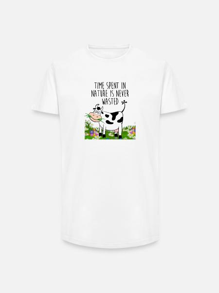 Time spent in nature - Long Fit Men's T-Shirt - white