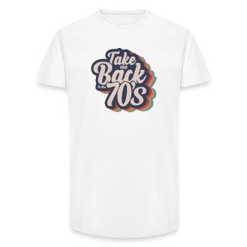 Take Me Back To The 70s - Long Fit Men's T-Shirt - white - Front - AI Model Male 185 light (185cm)