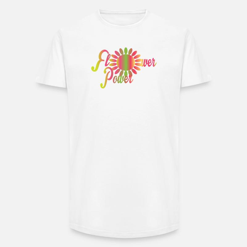 Blumen Power - Long Fit Männer T-Shirt - Weiß