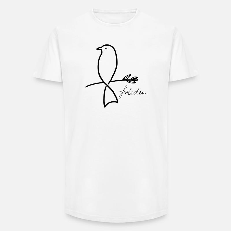 Frieden - Long Fit Männer T-Shirt - Weiß