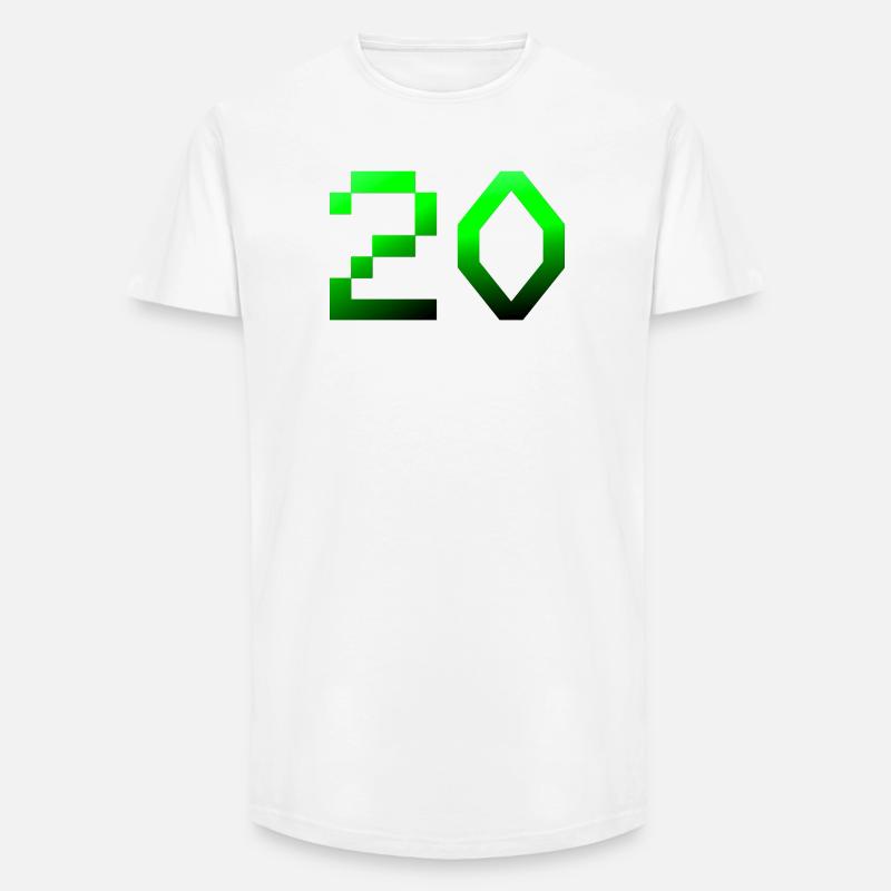 jubiläumsfeier, 20 Pixelig - Long Fit Männer T-Shirt - Weiß