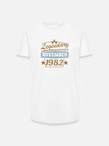 November 1982 Birthday Retro Birthday - Long Fit Men's T-Shirt - white