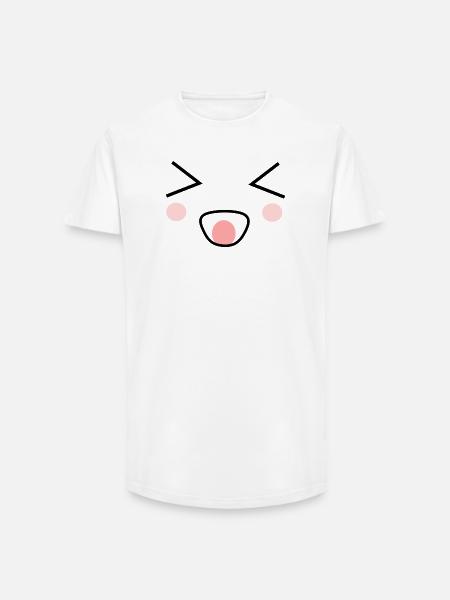 Visage Kawaii Costume Kawaii - T-shirt coupe longue homme - blanc