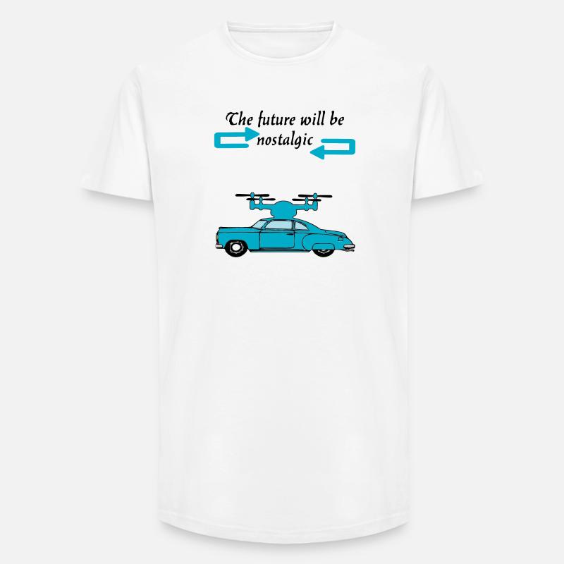 Der Futur wird nostalgisch sein - Long Fit Männer T-Shirt - Weiß
