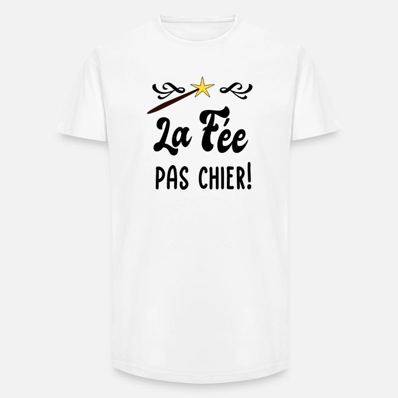 La fée pas chier! - T-shirt coupe longue homme - blanc
