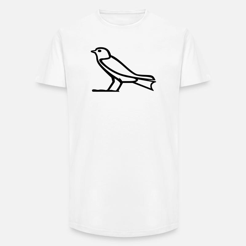 Vogel-Hieroglyphe - Long Fit Männer T-Shirt - Weiß