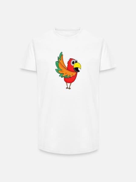 Parrot Jungle - Long Fit Men's T-Shirt - white