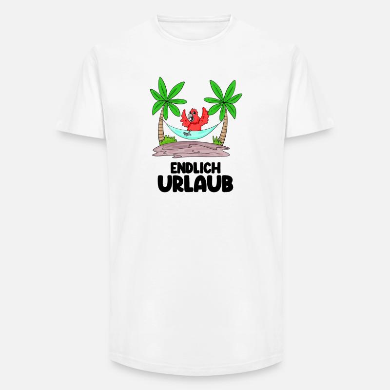 Urlaub Papagei - Long Fit Männer T-Shirt - Weiß