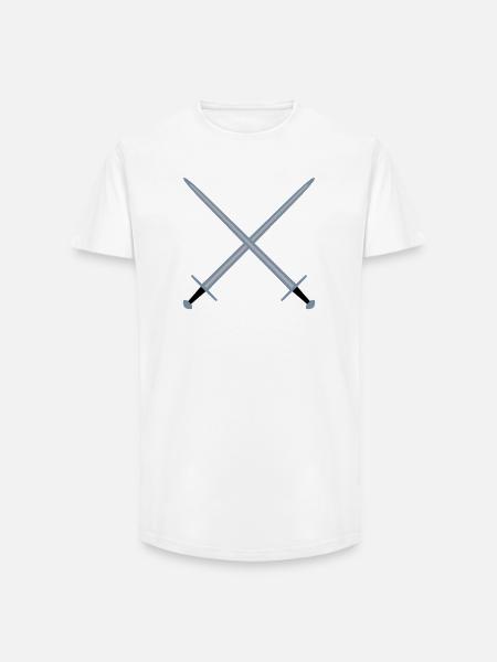 Crossed swords. - Long Fit Men's T-Shirt - white