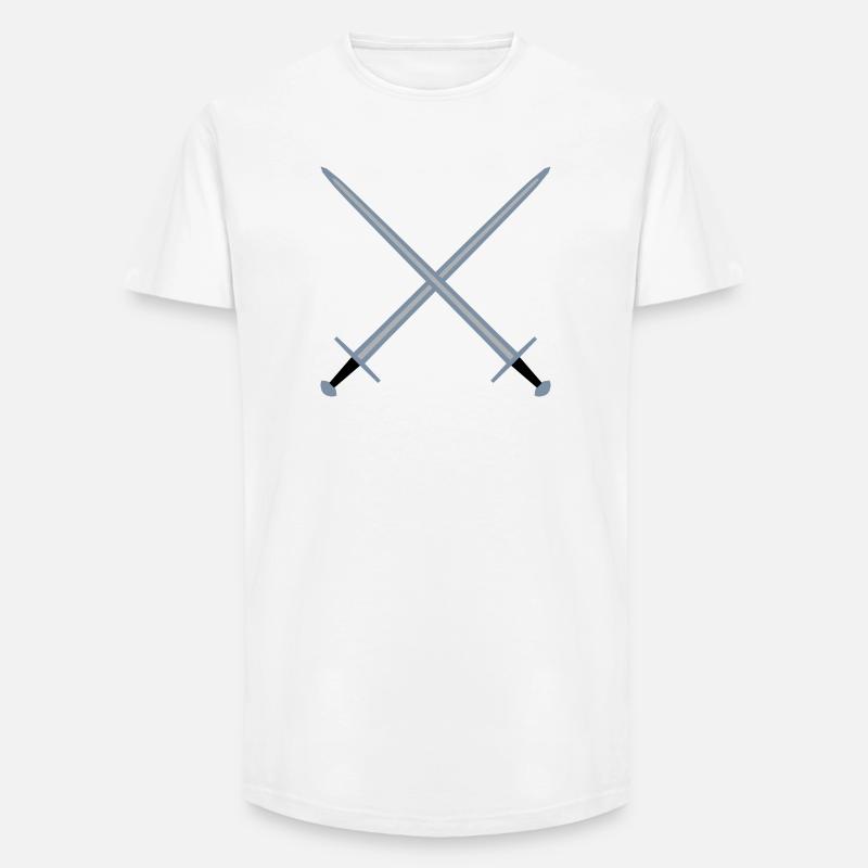 Gekreuzte Schwerter. - Long Fit Männer T-Shirt - Weiß