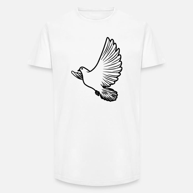 Transparente Friedenstaube - Long Fit Männer T-Shirt - Weiß