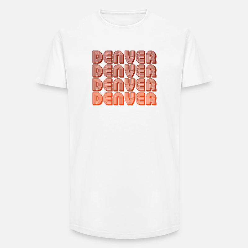Denver Retro Blockschrift - Long Fit Männer T-Shirt - Weiß