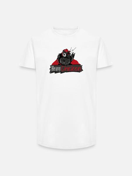 Heavy Chicken - Long Fit Männer T-Shirt - Weiß
