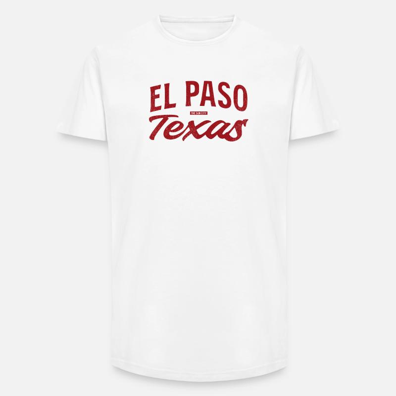 El Paso Texas Retro Script - Long Fit Männer T-Shirt - Weiß