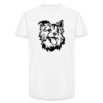 Australian Terrier Head - Long Fit Men's T-Shirt - white - Front - AI Model Male 185 light (185cm)