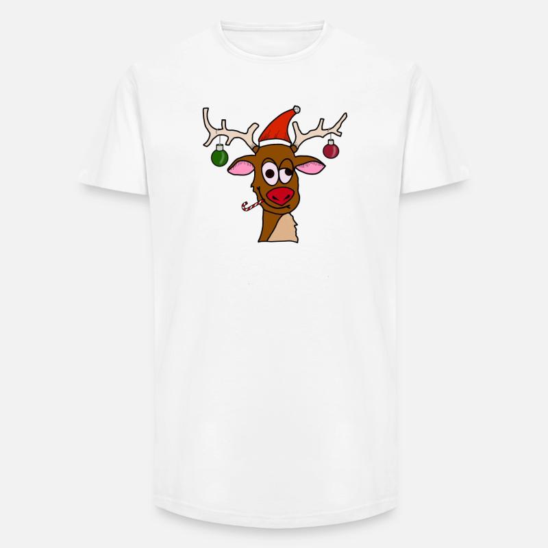 Drunk Reindeer - Long Fit Männer T-Shirt - Weiß