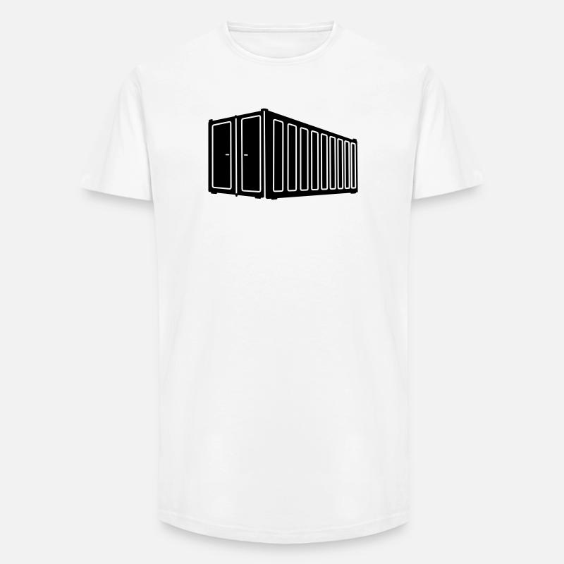 Seecontainer-Schattenbild Logistik-Logo - Long Fit Männer T-Shirt - Weiß