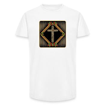 Cadeaux de Noël Religion - CHRISTIAN CROSS - T-shirt coupe longue homme - blanc - Devant - AI Model Male 185 light (185cm)